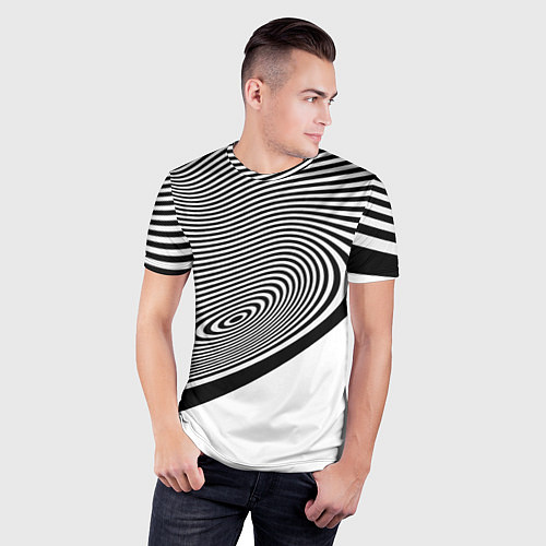 Мужская спорт-футболка Black & White Illusion / 3D-принт – фото 3