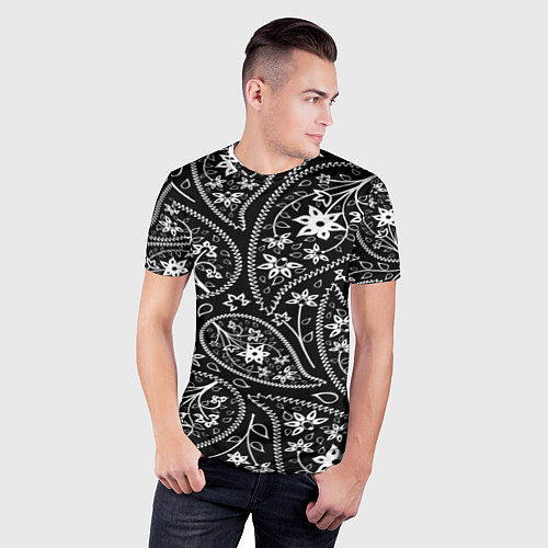 Мужская спорт-футболка Black cucumber pattern / 3D-принт – фото 3