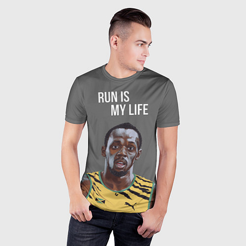 Мужская спорт-футболка Усэйн Болт / 3D-принт – фото 3