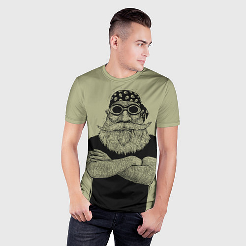 Мужская спорт-футболка Old Hipster / 3D-принт – фото 3