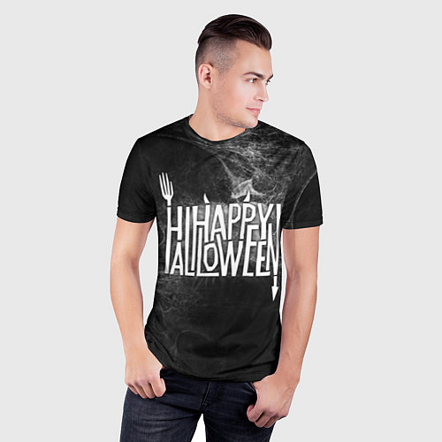 Мужская спорт-футболка Happy Halloween / 3D-принт – фото 3