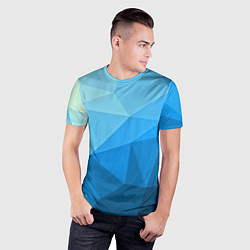Футболка спортивная мужская Geometric blue, цвет: 3D-принт — фото 2