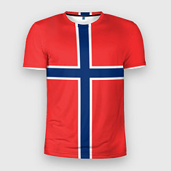 Футболка спортивная мужская Флаг Норвегии, цвет: 3D-принт