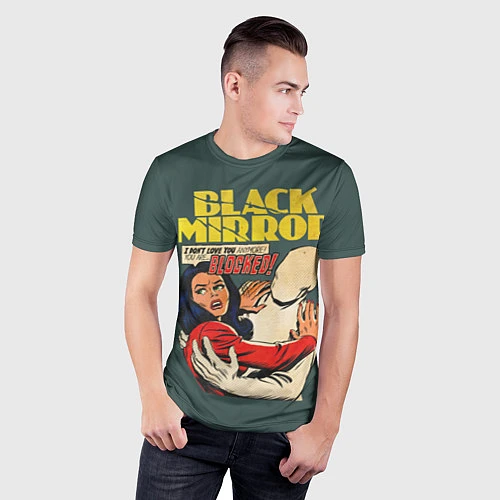 Мужская спорт-футболка Black Mirror: Blocked / 3D-принт – фото 3
