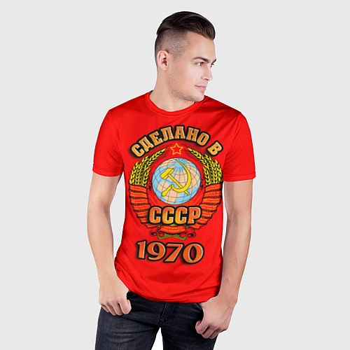 Мужская спорт-футболка Сделано в 1970 СССР / 3D-принт – фото 3