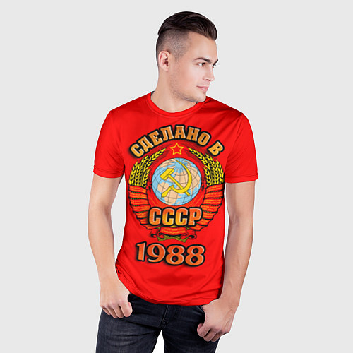 Мужская спорт-футболка Сделано в 1988 СССР / 3D-принт – фото 3