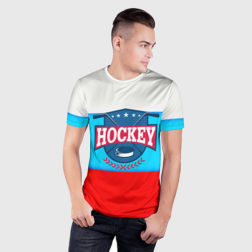 Мужская спорт-футболка Hockey Russia / 3D-принт – фото 3