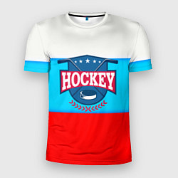 Футболка спортивная мужская Hockey Russia, цвет: 3D-принт