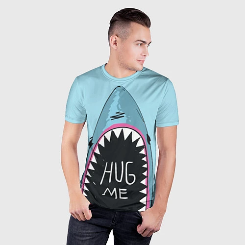 Мужская спорт-футболка Shark: Hug me / 3D-принт – фото 3