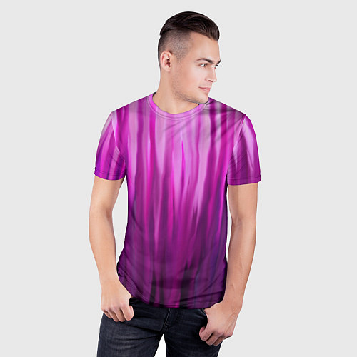 Мужская спорт-футболка Фиолетово-черные краски / 3D-принт – фото 3