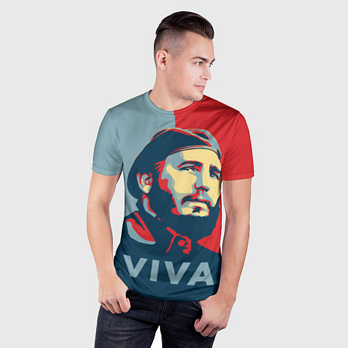 Мужская спорт-футболка Фидель Кастро / 3D-принт – фото 3