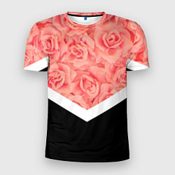 Футболка спортивная мужская Розовые розы, цвет: 3D-принт