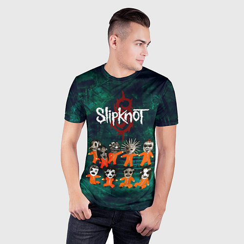 Мужская спорт-футболка Группа Slipknot / 3D-принт – фото 3