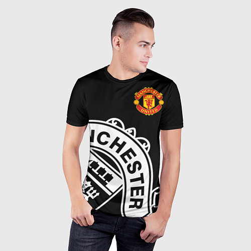 Мужская спорт-футболка Man United: Black Collection / 3D-принт – фото 3