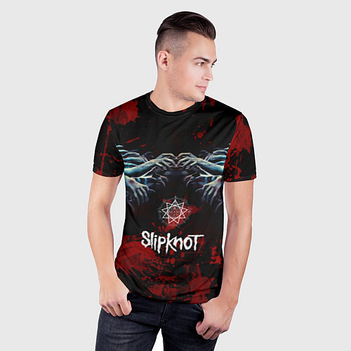 Мужская спорт-футболка Slipknot руки зомби / 3D-принт – фото 3