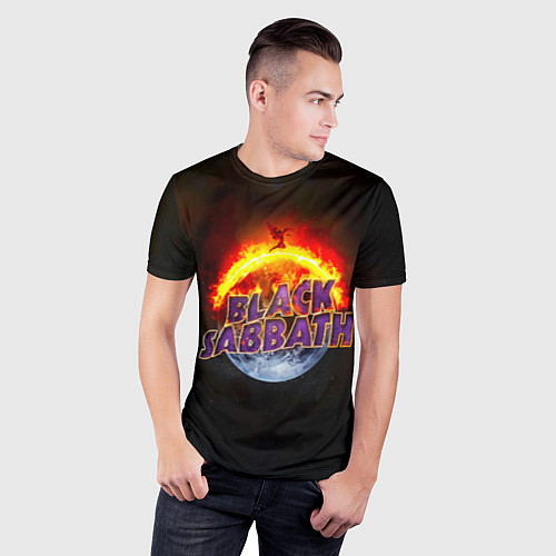 Мужская спорт-футболка Black Sabbath земля в огне / 3D-принт – фото 3