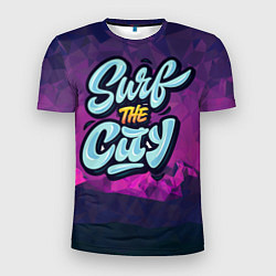 Футболка спортивная мужская Surf the City Purple, цвет: 3D-принт