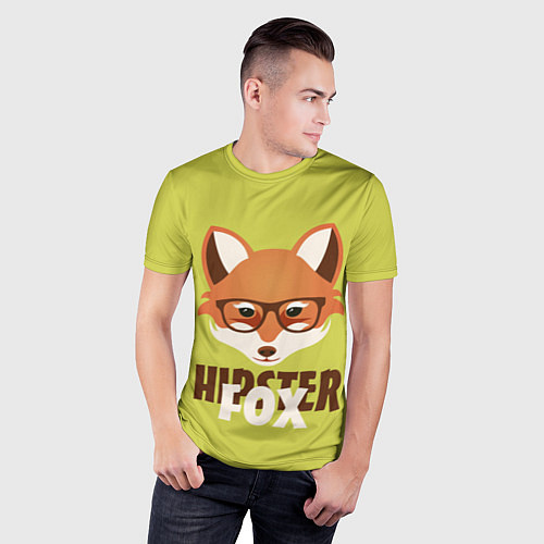 Мужская спорт-футболка Hipster Fox / 3D-принт – фото 3