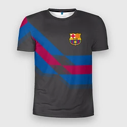 Футболка спортивная мужская Barcelona FC: Dark style, цвет: 3D-принт