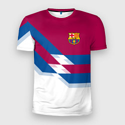 Футболка спортивная мужская Barcelona FC: White style, цвет: 3D-принт