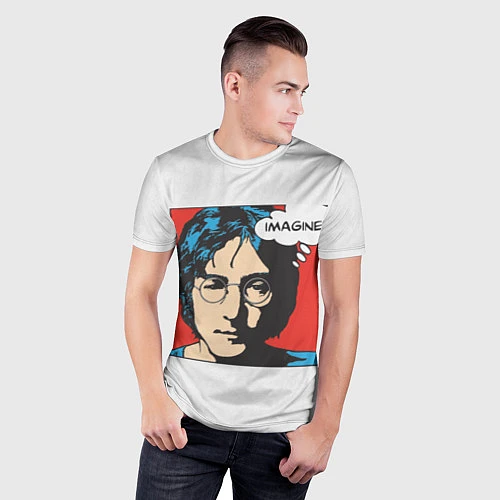 Мужская спорт-футболка John Lennon: Imagine / 3D-принт – фото 3