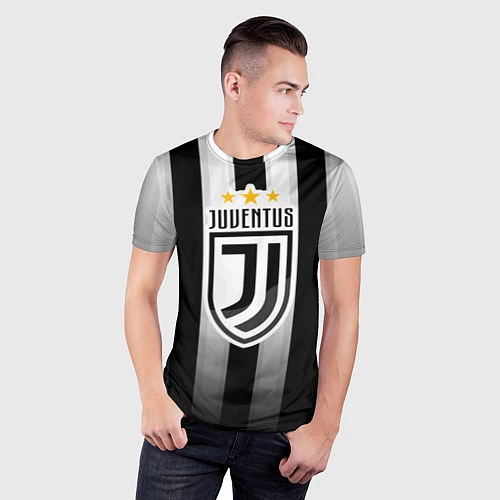 Мужская спорт-футболка Juventus FC: New logo / 3D-принт – фото 3