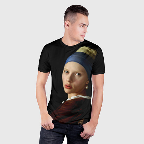 Мужская спорт-футболка Scarlett Johansson / 3D-принт – фото 3
