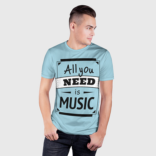 Мужская спорт-футболка All you need is music / 3D-принт – фото 3