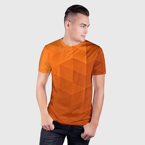 Мужская спорт-футболка Orange abstraction / 3D-принт – фото 3