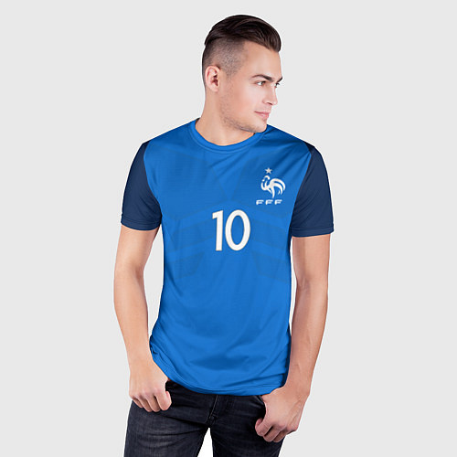 Мужская спорт-футболка Сборная Франции: Бензема ЧМ-2018 / 3D-принт – фото 3