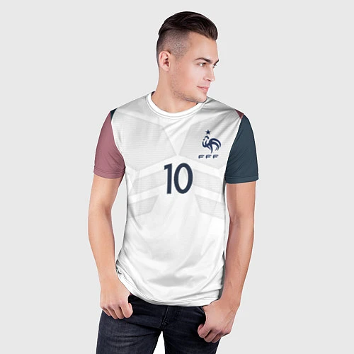 Мужская спорт-футболка Сборная Франции: Бензема ЧМ-2018 / 3D-принт – фото 3