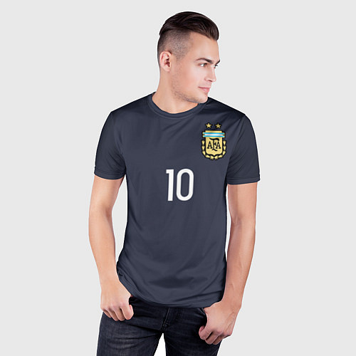 Мужская спорт-футболка Сборная Аргентины: Месси ЧМ-2018 / 3D-принт – фото 3