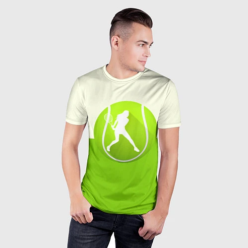 Мужская спорт-футболка Символ теннисиста / 3D-принт – фото 3