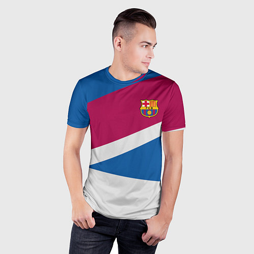 Мужская спорт-футболка FC Barcelona: Sport Geometry / 3D-принт – фото 3