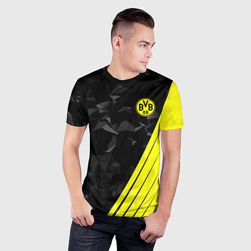 Мужская спорт-футболка FC Borussia Dortmund: Abstract / 3D-принт – фото 3