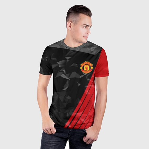 Мужская спорт-футболка FC Manchester United: Abstract / 3D-принт – фото 3