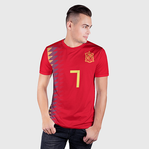 Мужская спорт-футболка Сборная Испании: Мората ЧМ 2018 / 3D-принт – фото 3