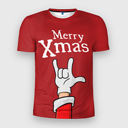 Футболка спортивная мужская Merry Xmas - Santas hand, цвет: 3D-принт