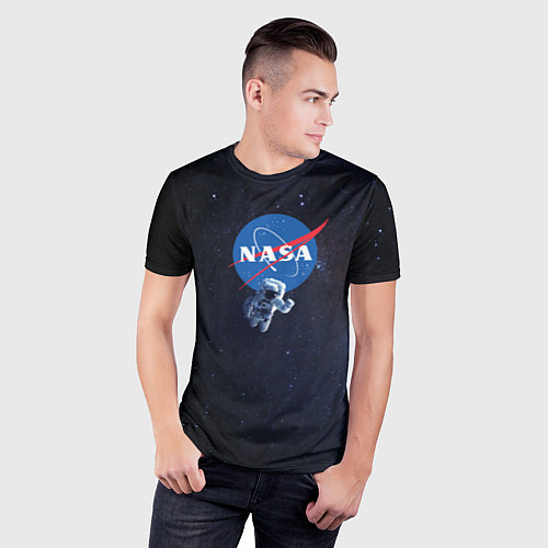 Мужская спорт-футболка NASA: Hello World / 3D-принт – фото 3