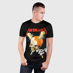 Футболка спортивная мужская Metallica - orange skull, цвет: 3D-принт — фото 2