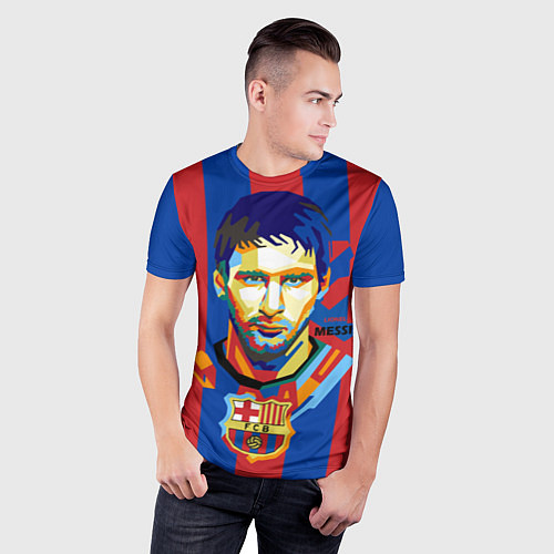 Мужская спорт-футболка Lionel Messi / 3D-принт – фото 3