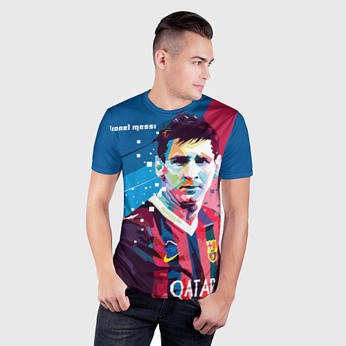 Мужская спорт-футболка Lionel Messi / 3D-принт – фото 3