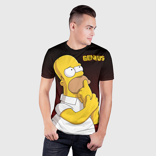 Мужская спорт-футболка Homer Genius / 3D-принт – фото 3