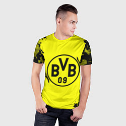 Футболка спортивная мужская FC Borussia Dortmund: Yellow & Black, цвет: 3D-принт — фото 2