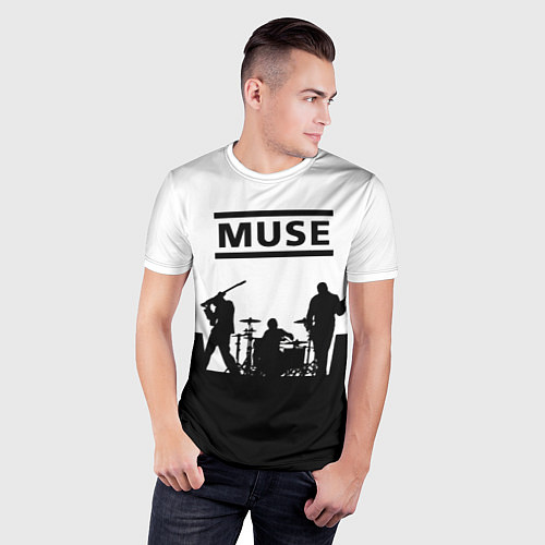 Мужская спорт-футболка Muse B&W / 3D-принт – фото 3