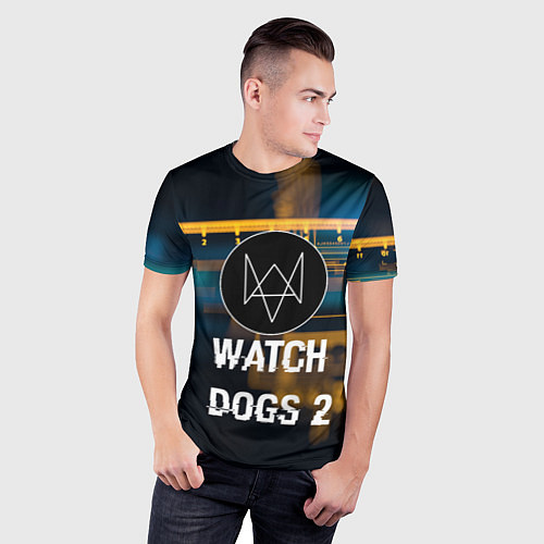 Мужская спорт-футболка Watch Dogs 2: Tech Scheme / 3D-принт – фото 3