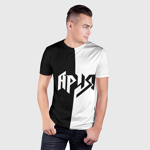 Мужская спорт-футболка Ария Ч/Б / 3D-принт – фото 3