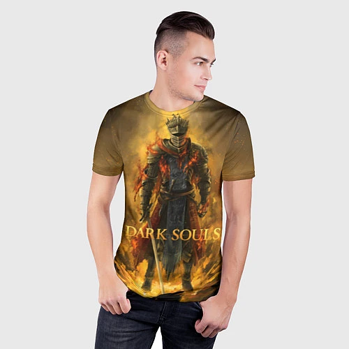 Мужская спорт-футболка Dark Souls: Flame Knight / 3D-принт – фото 3