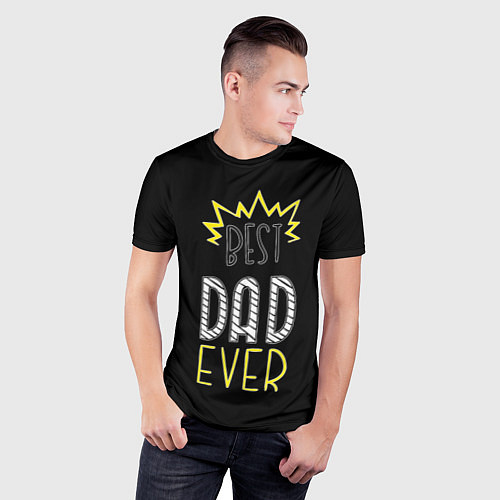 Мужская спорт-футболка Best Dad Ever / 3D-принт – фото 3