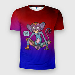 Футболка спортивная мужская Неоновый год обезьяны, цвет: 3D-принт